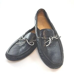 Cole Haan Grant Mens Black Pebbled Leather Driver Loafers C13046 Size 10.5 M